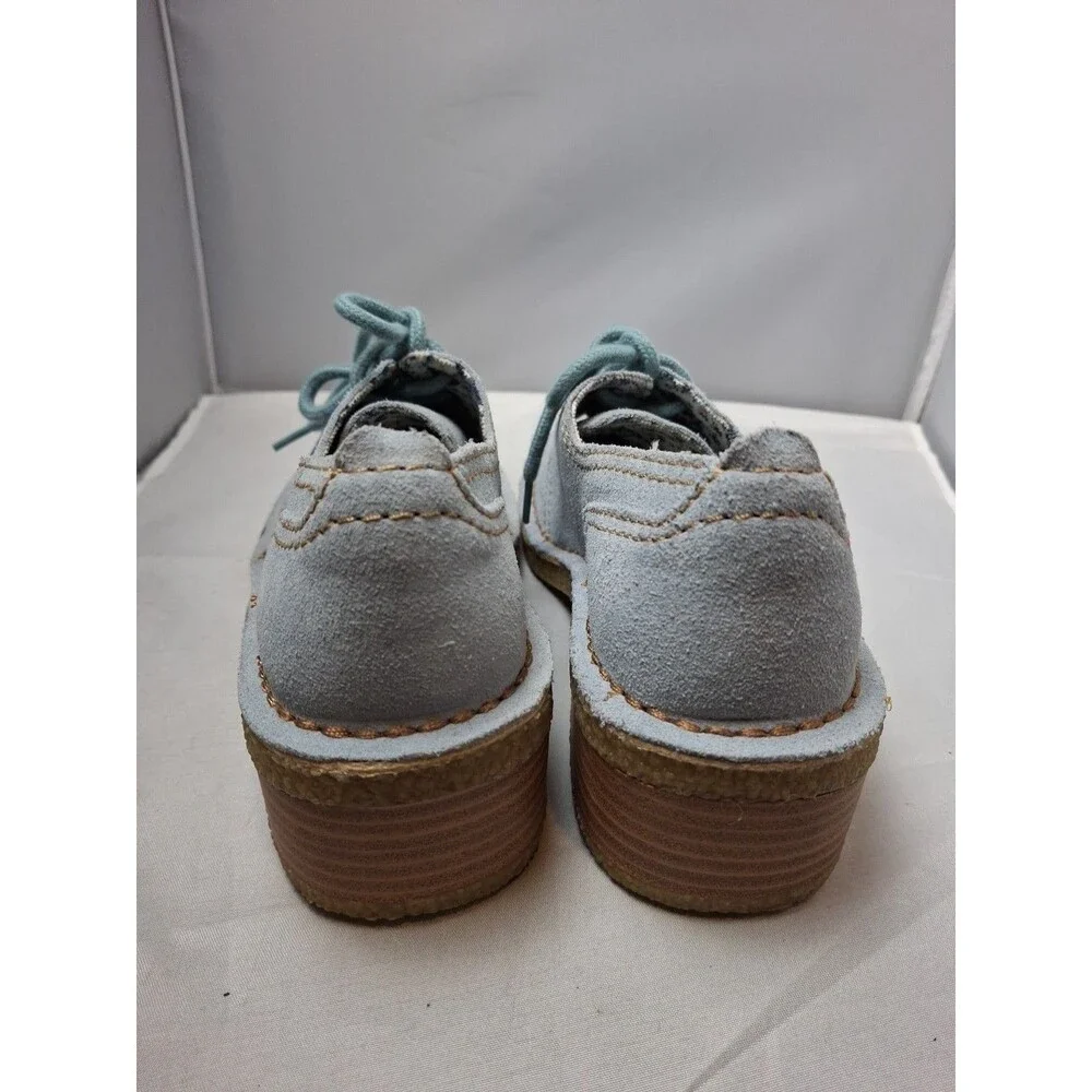 RAMPAGE women's Light Blue Suede Oxford Boat Shoes Loafers Moccasins Size 6.5